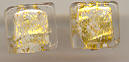 White "Cracked Gold" Flat Cubes, 12mm x 7mm deep